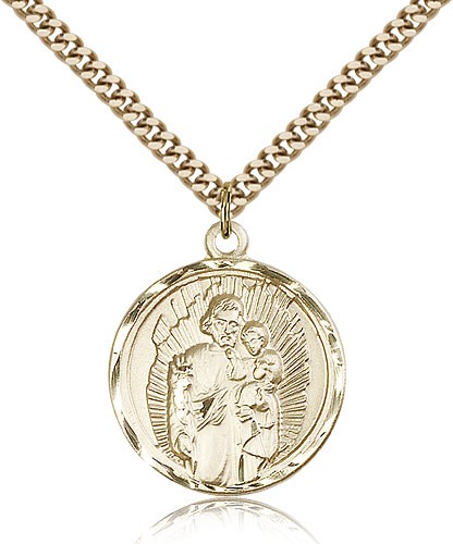 Rays of Light Saint Joseph Pendant - 14KT Gold Filled