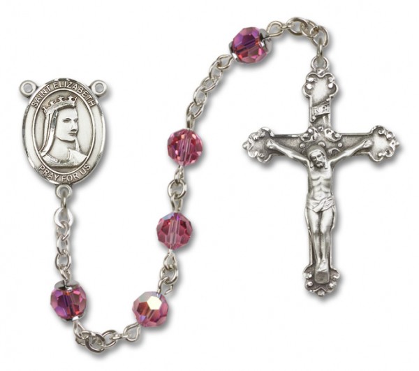 St. Elizabeth of Hungary RosaryHeirloom Fancy Crucifix - Rose
