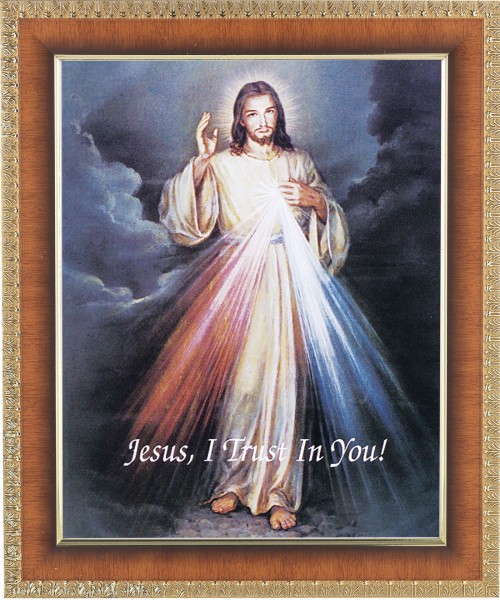 Divine Mercy 8x10 Framed Print Under Glass - #122 Frame