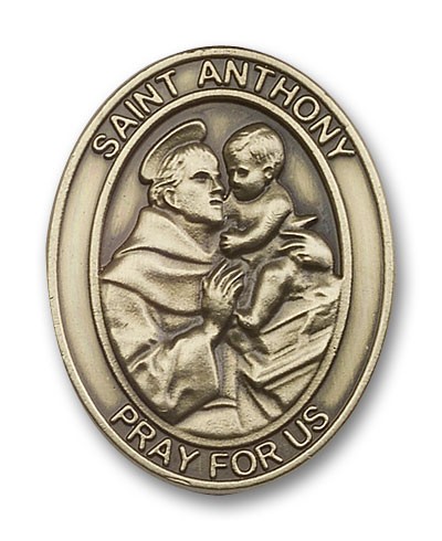 St. Anthony Visor Clip - Antique Gold