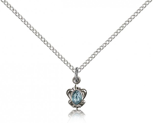Petite Fleur-de-lis Miraculous Medal - Sterling Silver