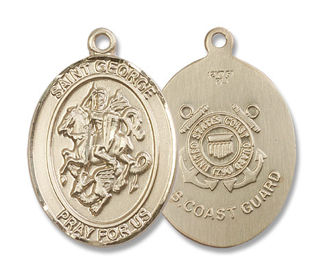 St. George Coast Guard Medal - 14K Solid Gold