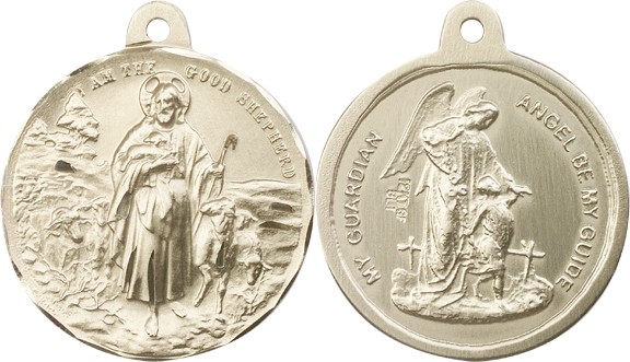 Good Shepherd Guardian Angel Medal - 14KT Gold Filled