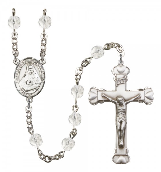 Women's St. Rose Philippine Duchesne Birthstone Rosary - Crystal