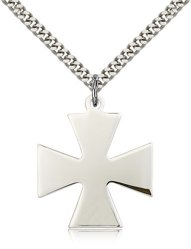 Men's Surfer Cross Medal - Sterling Silver