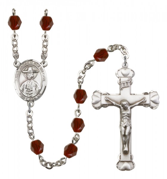 Women's St. Andrew Kim Taegon Birthstone Rosary - Garnet