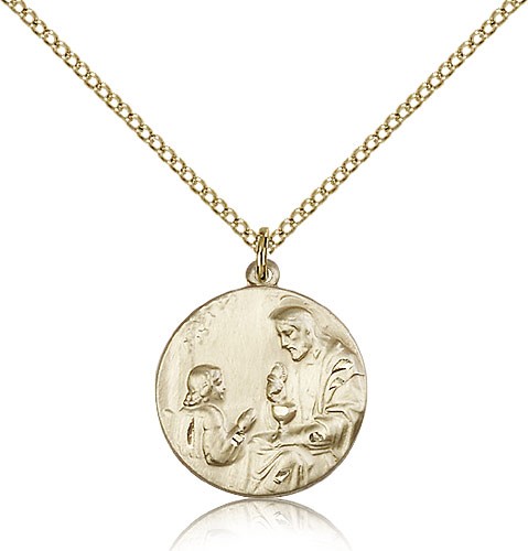 Girl's First Communion Medal - 14KT Gold Filled