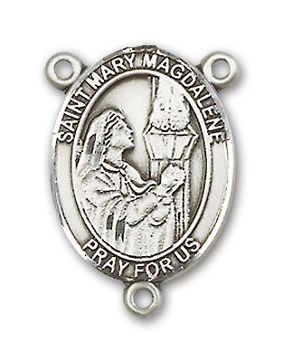 St. Mary Magdalene Rosary Centerpiece Sterling Silver or Pewter - Sterling Silver