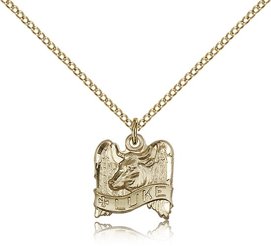 Women's St. Luke Winged Ox Medal - 14KT Gold Filled