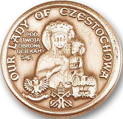 Our Lady of Czestochowa Visor Clip - Antique Gold