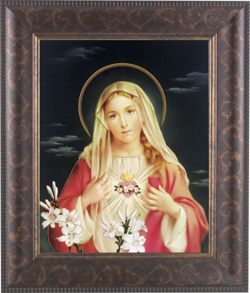 Immaculate Heart of Mary 8x10 Framed Print Under Glass - #124 Frame