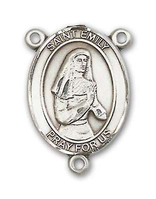 St. Emily De Vialar Rosary Centerpiece Sterling Silver or Pewter - Sterling Silver