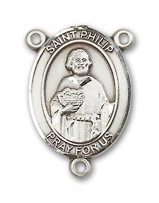 St. Philip the Apostle Rosary Centerpiece Sterling Silver or Pewter - Sterling Silver
