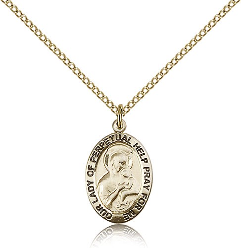 Women's Our Lady of Perpetual Help Medal - 14KT Gold Filled