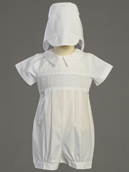 Jeremy Smocked Cotton Romper - White