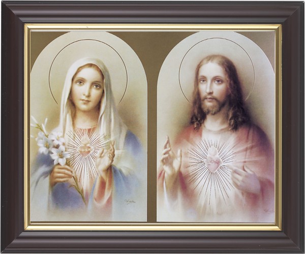 Immaculate Heart and Sacred Heart 8x10 Framed Print Under Glass - #133 Frame