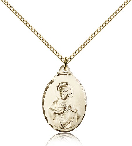 Women's Teardrop Shape Scapular Pendant - 14KT Gold Filled