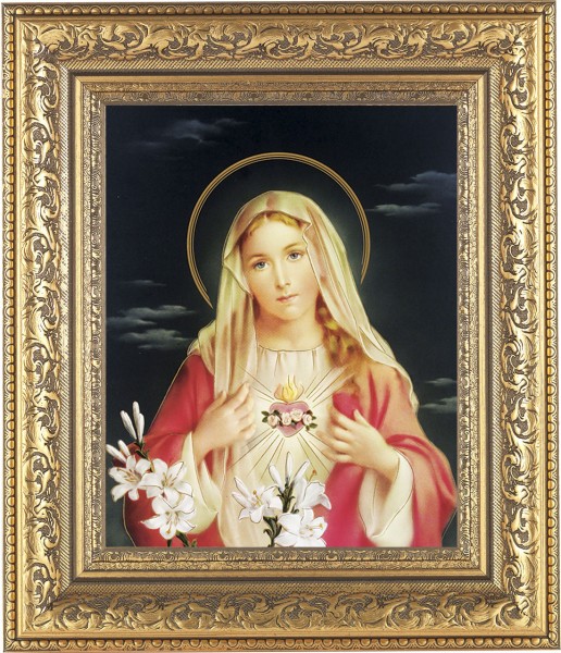 Immaculate Heart of Mary 8x10 Framed Print Under Glass - #115 Frame