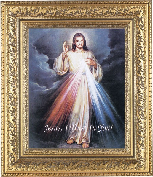 Divine Mercy 8x10 Framed Print Under Glass - #115 Frame