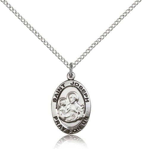 Women's Small Oval St. Joseph Medal - Sterling Silver