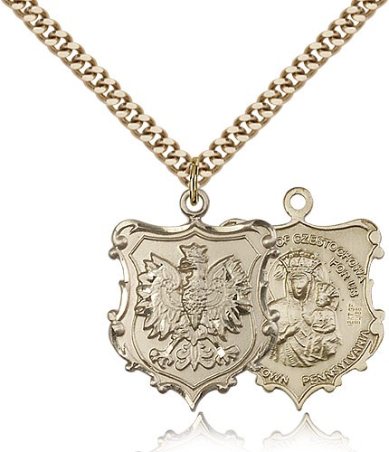 Our Lady of Czestochowa Poland Medal - 14KT Gold Filled