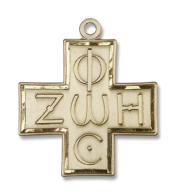 Light &amp; Life Cross Pendant - 14K Solid Gold