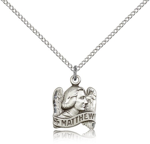Women's Winged St. Matthew Medal - Sterling Silver