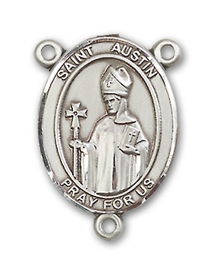 St. Austin Rosary Centerpiece Sterling Silver or Pewter - Sterling Silver