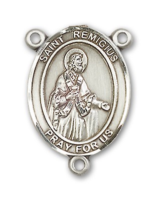 St. Remigius of Reims Rosary Centerpiece Sterling Silver or Pewter - Sterling Silver