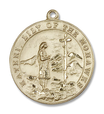 Blessed Kateri Medal - 14K Solid Gold