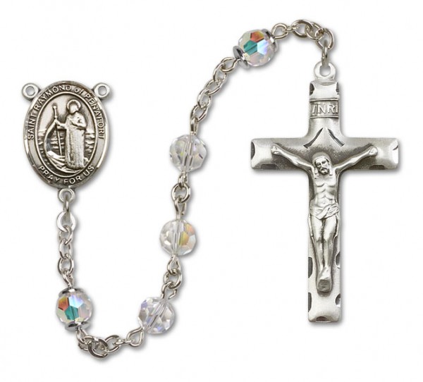 Raymond of Penafort Sterling Silver Heirloom Rosary Squared Crucifix - Crystal