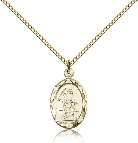 Guardian Angel Oval Pendant - 14KT Gold Filled