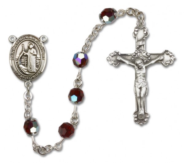 Raymond of Penafort RosaryHeirloom Fancy Crucifix - Garnet