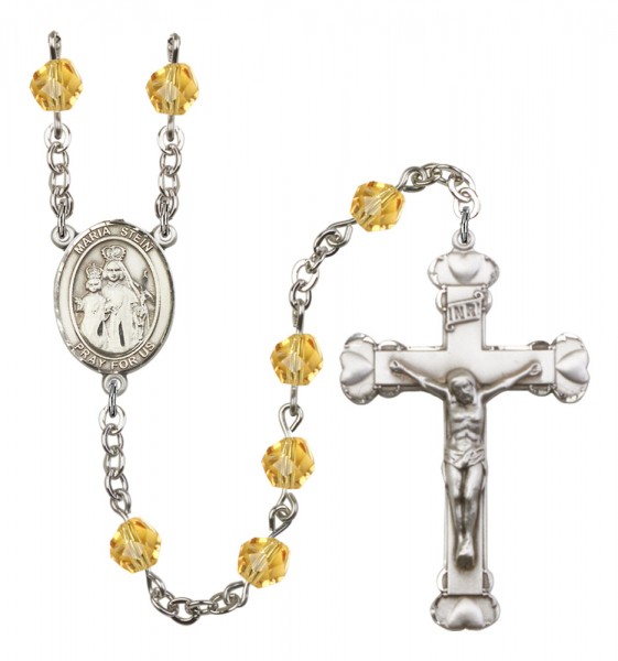 Women's Maria Stein Birthstone Rosary - Topaz