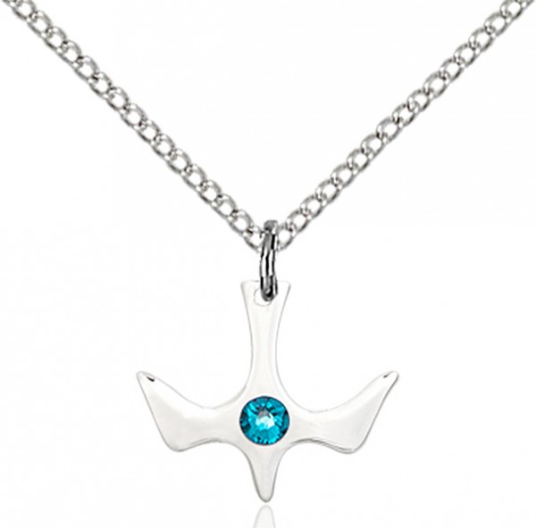 Holy Spirit Pendant with Birthstone Options - Zircon