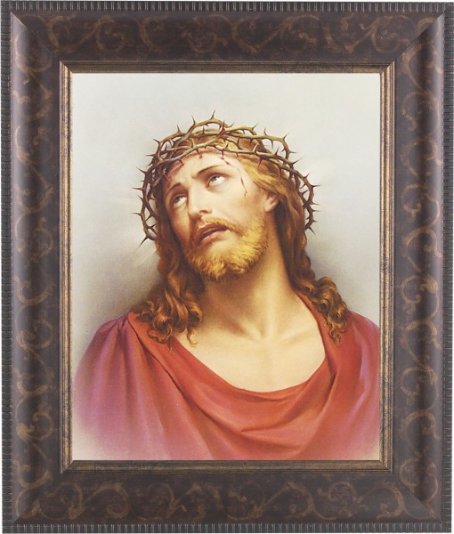 Christ Head of Thorns 8x10 Framed Print Under Glass - #124 Frame
