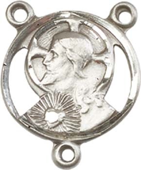 Scapular Sterling Silver Rosary Centerpiece - Sterling Silver