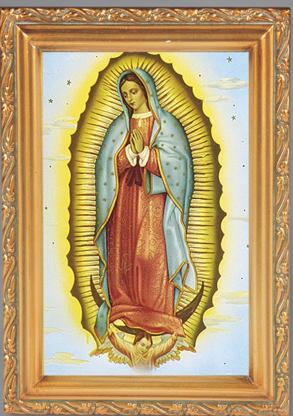 Our Lady of Guadalupe Antique Gold Framed Print - Full Color