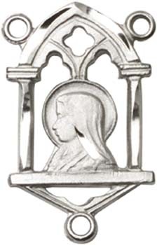 Scapular Sterling Silver Rosary Centerpiece - Sterling Silver