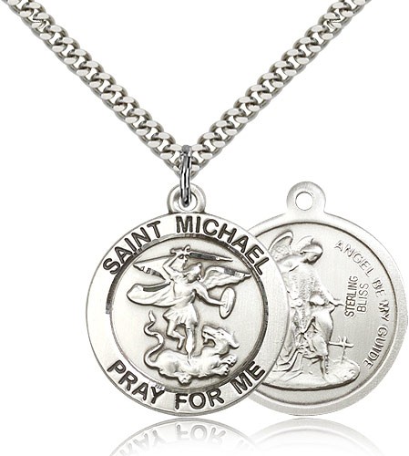 Men's St. Michael The Archangel Medal - Sterling Silver