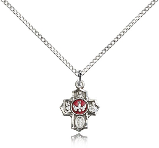 Child's Petite 5-Way Pendant - Silver | Red