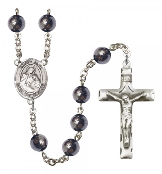 Men's Santa Ana Silver Plated Rosary - Silver