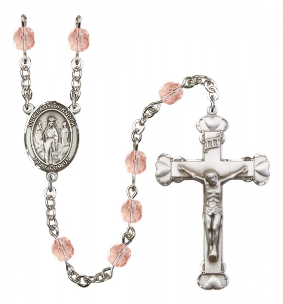 Women's Our Lady of Knock Birthstone Rosary - Pink
