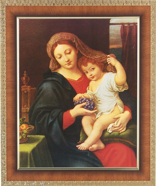 Madonna and Child Holding Veil 8x10 Framed Print Under Glass - #122 Frame