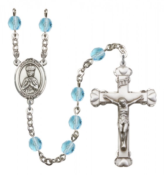 Women's St. Henry II Birthstone Rosary - Aqua