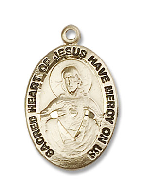 Women's Have Mercy on Us Scapular Medal Necklace - 14K Solid Gold