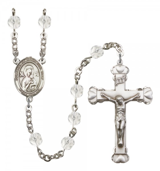 Women's Our Lady of Perpetual Help Birthstone Rosary - Crystal