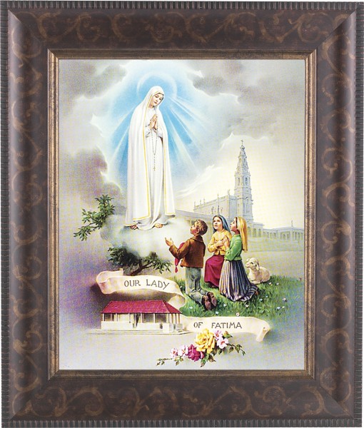 Our Lady of Fatima 8x10 Framed Print Under Glass - #124 Frame