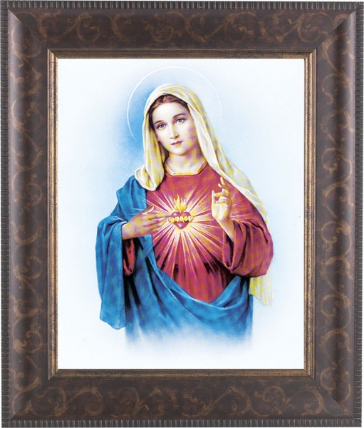 Immaculate Heart of Mary 8x10 Framed Print Under Glass - #124 Frame