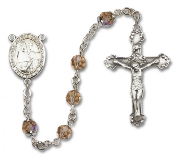 Jeanne Chezard de Matel RosaryHeirloom Fancy Crucifix - Topaz